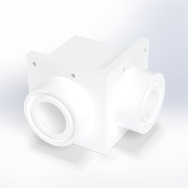 PTFE エルボーブロックの樹脂加工の製作・見積もり事例