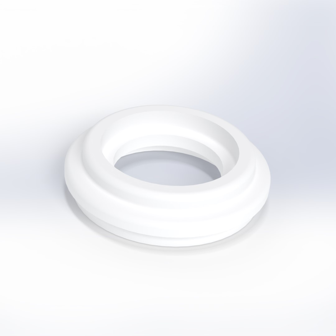PTFE インターロックリング(上)の樹脂加工の製作･見積もり事例